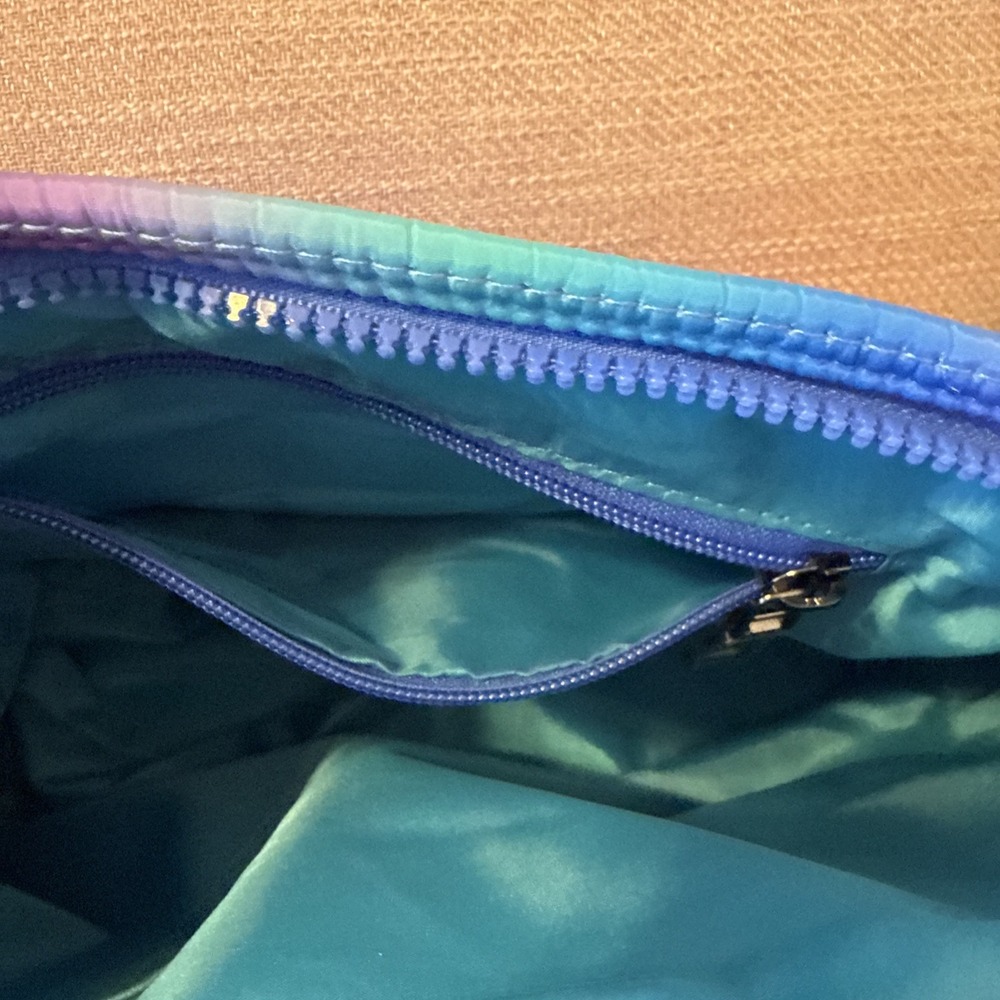 Think Royln Bank Street XL Crossbody w/Pouch Blue Lagoon Ombre Quilted RFID - Picture 6 of 15